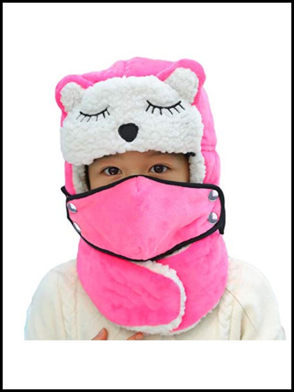 Kids Trapper Hat Windproof Cotton Fleece Earflap Winter Ski Cap